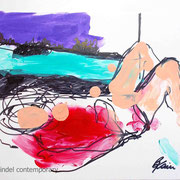 Drawing, A4, permanent marker and acrylic on paper