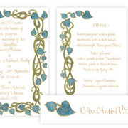 hand decorated invite, menu and placecard