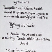 wedding invitation in italic script