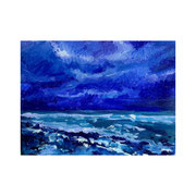 Stormy beach night - 18x24cm - oilpaint on canvas - 2024 - Available