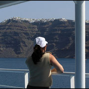 Wieder sind wir unterwegs, Abschied von Santorini.