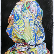 covered 4, Tusche und Aquarell a. Papier, 39 x 29 cm