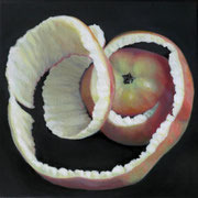 an apple a day 10, Ölfarbe auf LW,  20 x 20 cm