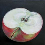 an apple a day 8, Ölfarbe auf LW,  20 x 20 cm