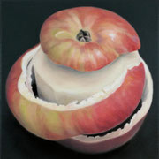 an apple a day 15, Ölfarbe auf LW,  20 x 20 cm