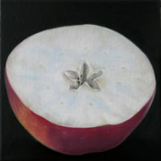 an apple a day 12, Ölfarbe auf LW,  20 x 20 cm