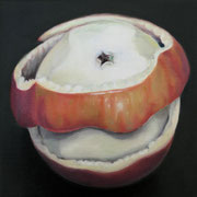 an apple a day 17, Ölfarbe auf LW,  20 x 20 cm