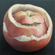 an apple a day 18, Ölfarbe auf LW,  20 x 20 cm