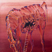 horse of Troja 2, mix media on paper, 39 x 29 cm