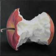 an apple a day 2, Ölfarbe auf LW,  20 x 20 cm