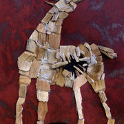 horse of Troja 1, mix media on paper, 39 x 29 cm