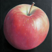 an apple a day 1, Ölfarbe auf LW,  20 x 20 cm