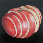 an apple a day 19, Ölfarbe auf LW,  20 x 20 cm