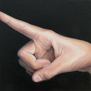Pointing, Ölfarbe auf LW,  20 x 20 cm