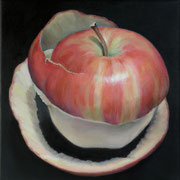 an apple a day 13, Ölfarbe auf LW,  20 x 20 cm