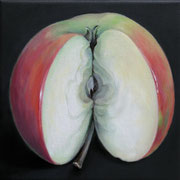 an apple a day 9, Ölfarbe auf LW,  20 x 20 cm