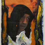 2009-22  Saint Martin in a boat 180 x 140 cm Digitale print op doek, mixed media