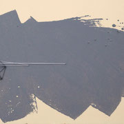 Oussema Troudi, Séliana, technique mixte sur plâtre, 140x70cm, 2016.