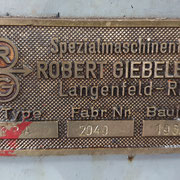 Maschinenplakete