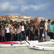 La photo de famille avec Denis Cardonne avant le départ pour Argelès-sur-Mer