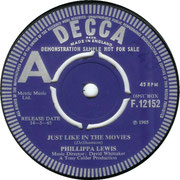 Just Like in the Movies/Get Along Without You Decca F 12152 1965 side A