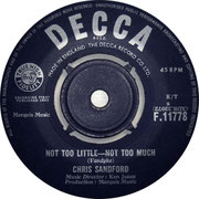 'Not Too Little - Not Too Much'/'I'm Lookin Decca F 11778 1963 Side A