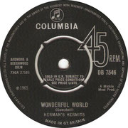 Wonderful World/Dream On Columbia DB 7546 1965