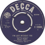 'I'm Lost Without You'/'You Better Believe It' Billy Fury Decca F 12048