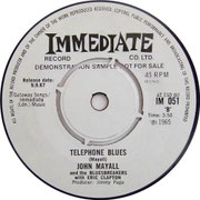 I'm Your Witchdoctor/Telephone Blues Immediate IM 051 (diff. Credits) 1967 side B