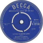 Try to Forget Me/Little Surfer Girl Decca F 12139 1965 side B