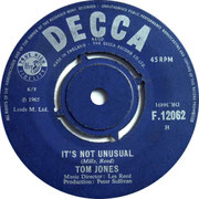 It's Not Unusual/To Wait for Love (Is to Waste Your Life Away Decca F 12062 1965 side A