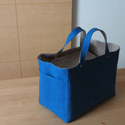『recta bag』　blue/grey-beige　持ち手通常（ひじ掛）仕様