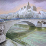 Burg Giebichenstein 2010 - Pastell auf Papier, 50x65cm  (in Privatbesitz)