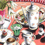 Kaffetafel Art Deco 2009 - Farbstifte auf Papier, 36x48cm