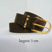 ceinture, cuir, serpent, marron, France