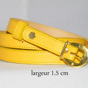 ceinture, femme, cuir, fine, jaune, France