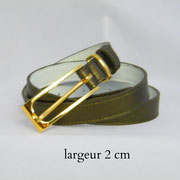 ceinture, femme, cuir, fine, vert bronze, France
