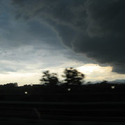 Gewaltige Gewitterwolken auf der Rückfahrt