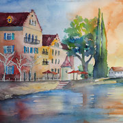 Elvira Walther: Konstanz, Aquarell 35x50 cm