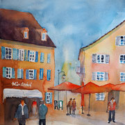 Elvira Walther: Konstanz Innenstadt, Aquarell 35x50 cm, 