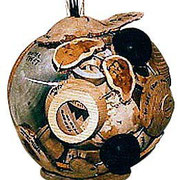 "Scrap sphere" rebut de 2 mois de stage débité et assemblé en sphère  - 80 cm - 1997