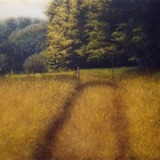 Le haut du pré - acrylique sur bois - 45x61cm - 2004 - M.Pavlïn