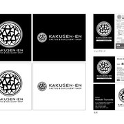 サボテン・多肉植物専門店「鶴仙園」ロゴ、ショップカード、名刺デザイン