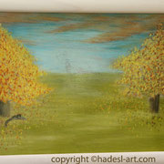 "Herbstlandschaft"...Pastell auf Pastellpapier 2014, 43 x 23 cm