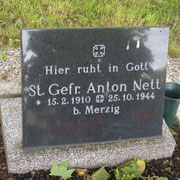 Grab Anton Nett, gefallen 25.10.1944 bei Merzig