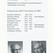 Die Vorsitzenden und Dirigenten des MGV seit 1868