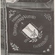 Vorderseite der Vereinsfahne nach Zusammenschluss beider Männerchöre 1933 