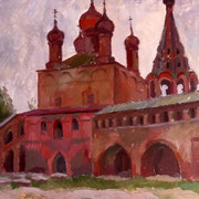 Altes Moskau, Gouache auf Papier, 40x60