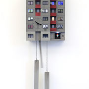 Cuckoo Block Frankfurt/ Bonames 2020 elektronischer Mechanismus, mit Beleuchtung Ed. 22/25; serielles Unikat 78 x 25 x 15