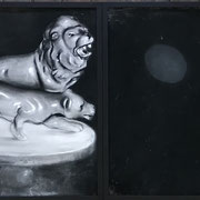 COLLECTOR Diptychon (Löwen + Jazz) 2021 Mischtechnik auf Papier (incl. Rahmen) 73 x 103 cm
